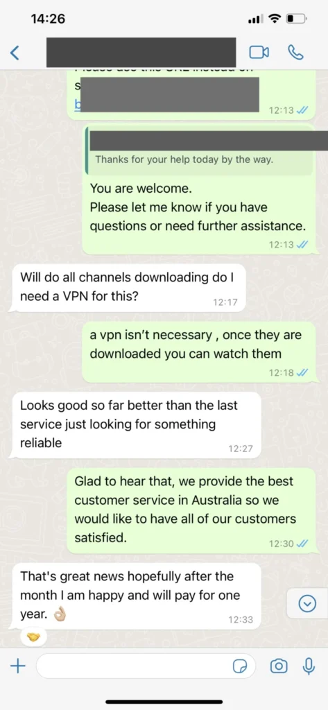 WhatsApp screenshot showing customer renewing Joker IPTV 12 month plan 3