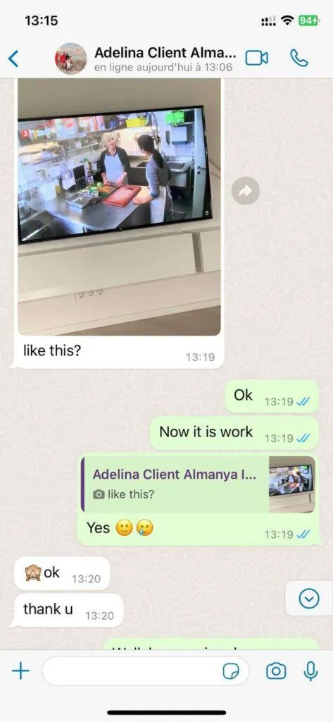 WhatsApp screenshot demonstrating rapid support response time 4